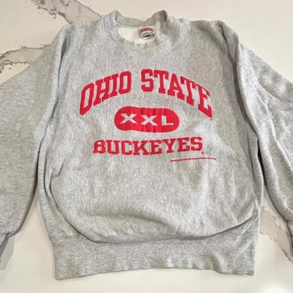 Vintage Ohio State Buckeyes Sweatshirt-Nutmeg Mills scarlet & gray Very Rare-XL - Picture 2 of 4